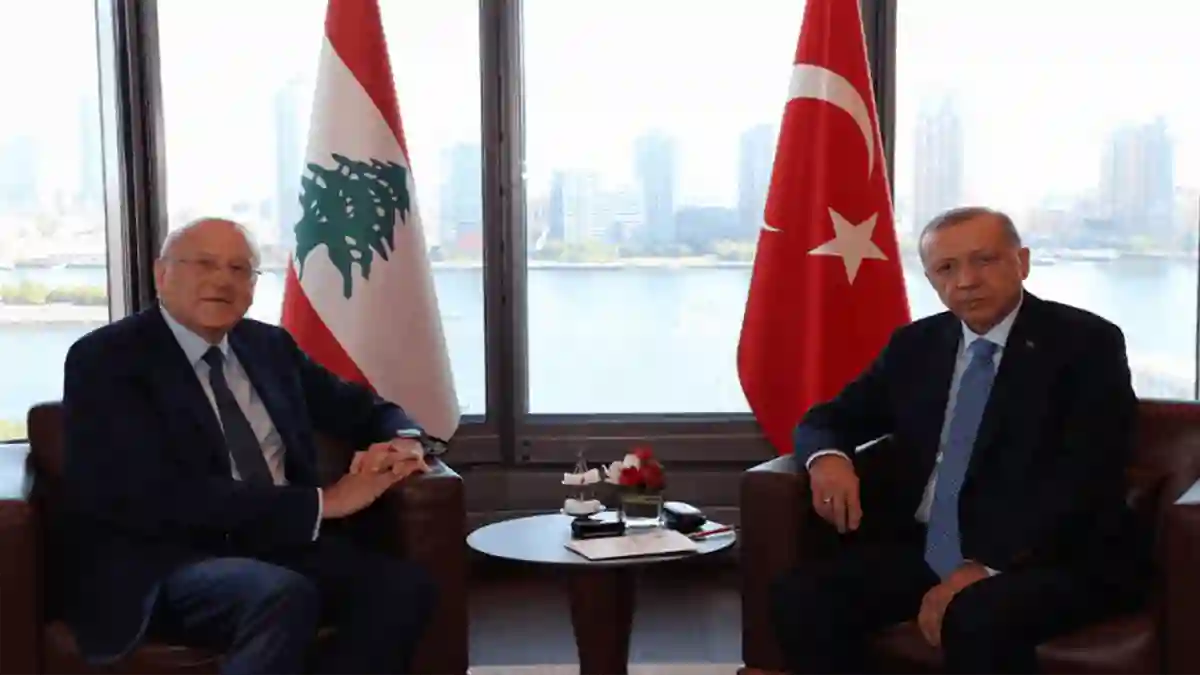 الرئيس التركي أردوغان مع رئيس الوزراء  اللبناني